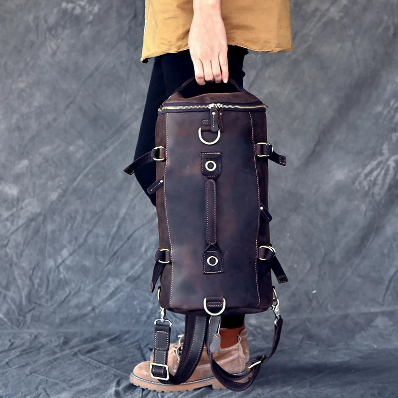 Genuine Leather Backpack ''Hansomfy''